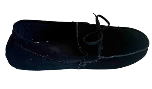 G4U Men's Moccasin Slipper Suede Leather Insulated House Slippers2