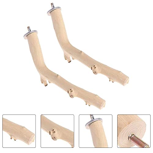 iplusmile Vogel Accessoire 2 STKS Vogels Baars Houten Pole Papegaai Slijpen Tanden Staaf Papegaai Kooi Staande Staaf - Afbeelding 3