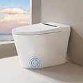 LW Smart Toilet without Bidet, One Piece Elongated Modern Toilets for Bathrooms, Built-in Electric Pump & Water Tank, Heated Seat, Auto Flush, Foot Sensing Flush, Night Light, Blackout Flush, White