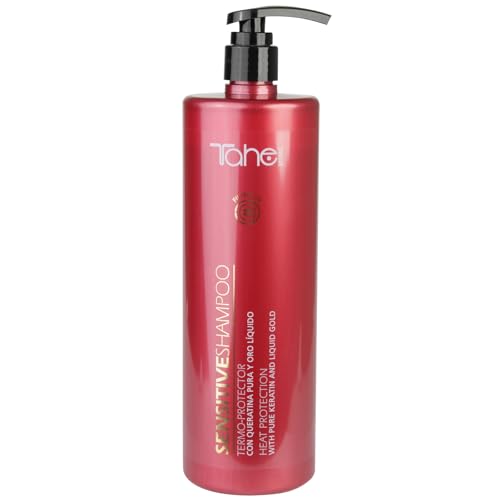Tahe Botanic Solar Champú nutritivo Sensitive Termoprotector eliminador de residuos con Queratina pura y Oro Líquido (1000 ml)