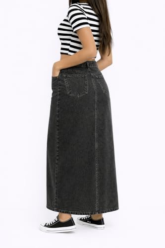 Image of ODDMONKEY Women High Waist Denim Skirt | Skirt for Women | Long Straight Fit Skirt |Long Skirt for Women