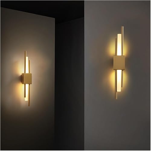 Image of Groeien Pack of 2 | 18w Modern LED Long Wall SconceGold Auric Beam Acylic Wall Light for Bedroom Living Room Corridor Lighting Fixtures Wall Mount (Auric Beam, 2)