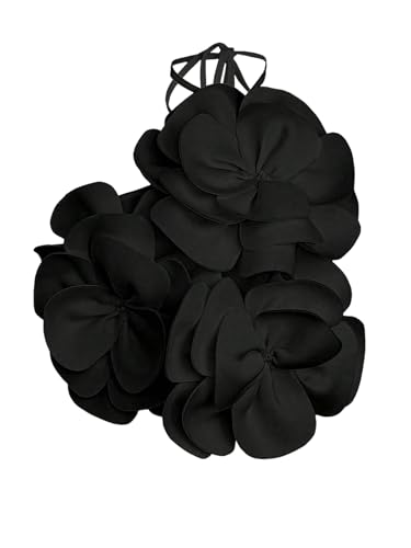 GORGLITTER Women's 3D Flower Halter Camisole Top Floral