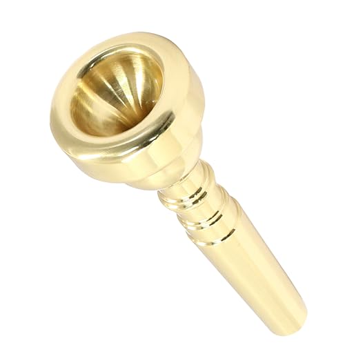 Piutouyar - Boquilla de trompeta 7C, boquilla de latón para trompeta de repuesto chapada en oro,...