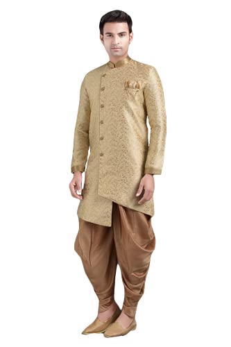 Shreyanvi Jacquard Silk Jodhpuri Indo-Western for Men Indian Royal Designer Groom Wedding Wear Dhoti Patiala Set Sherwani