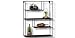 LIFA LIVING Mensola da Muro in Metallo Nero, Mensola da Muro Design, Mensola da Parete con 4 Ripiani, Libreria Moderna Design a Parete, 55 x 11 x 45 cm