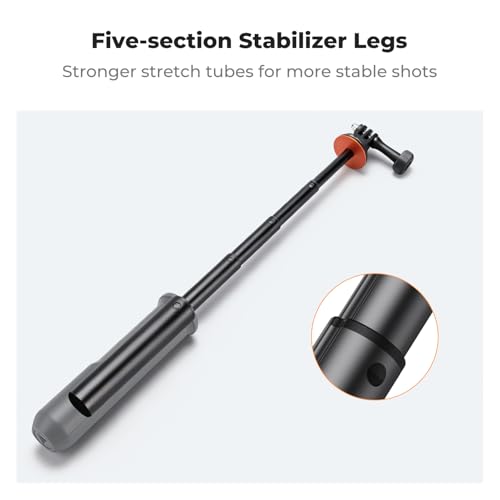 Image of K&F CONCEPT 58.5cm /23inch Portable Adjustable Stand Selfie Stick Tripod | Portable Vlog Handle Grip Action Camera Selfie Stick for GoPro Hero 13 /12 /11 /10 /9 /8 /Max, DJI Osmo Action 6 /5 /4 /3 /2 /1