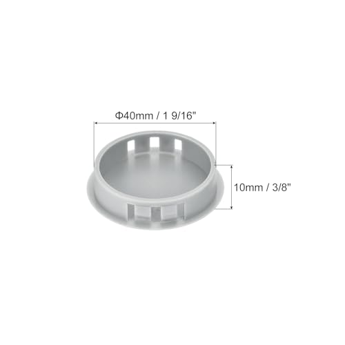 Image of MECCANIXITY 64PCS 40mm(1 9 /16 inch) Light Gray Plastic Hole Plugs, Flush Type Panel Hole Plugs Insert End Caps for Locking Hole Tubes Furniture Cabinet