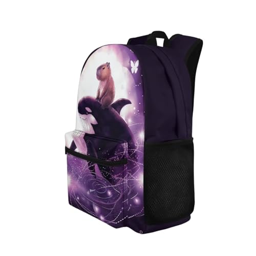 WELLFLYHOM Capybara Girls Customized School Bag Killer Whale Custom Name Book Bag Galaxy Personalized Backpack for Junior High School2