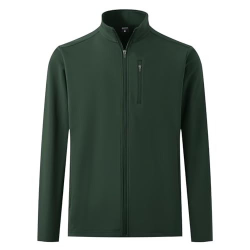 M Maelreg Mens Golf Jacket Stretch Performance Full Zip Stand Collar Windproof Fleece Lined Jacket Warm Winter Coat