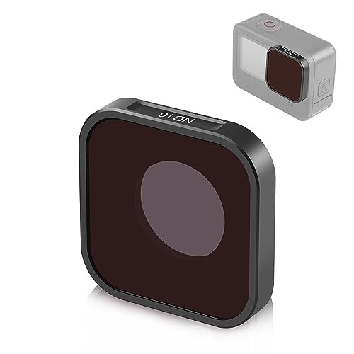 PULUZ Kit de Filtre d'objectif ND16 pour GoPro Hero13 / Hero 12 / Hero11 / Hero11 Mini / HERO10 / HERO9 Noir Densité Neutre Lentille de Protection Lentille Standard pour GoPro Accessoire