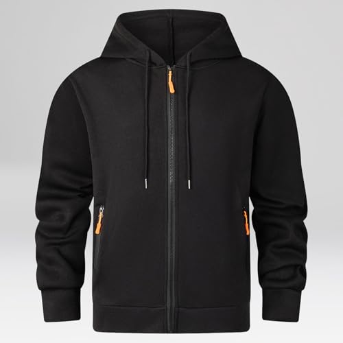 Mens Hoodies Zip Up Lightweight Long Sleeve Fleece Hoodies Pullover Fall Winter Hooded Sweatshirt Jacket with Zipper Pockets2