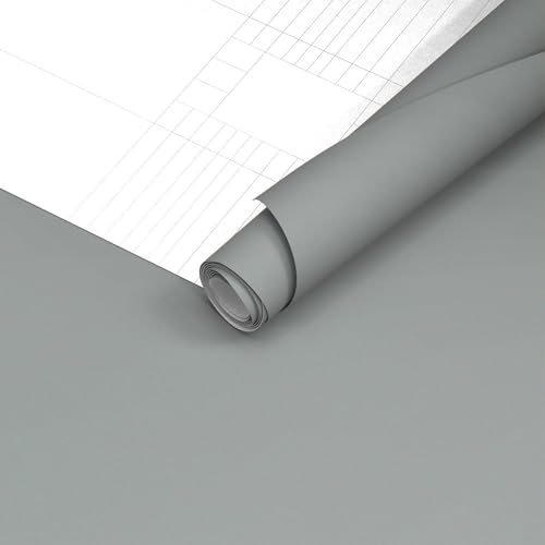 Image of Yancorp 16 inchx120 inch Matte Gray Contact Papaer Peel and Stick Wallpaper Vinyl Wrap Countertop Wallpapers Waterproof for Cabinets Drawers Bedroom Kitchen Self-Adhesive Wallpaper