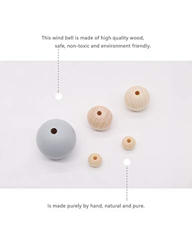 Lovely Wooden Hexagon Bead Baby Mobiles Infant Bed Toy Crib Mobile Nursing Accessories Nurse (Gray-11.8 * 19.2In)