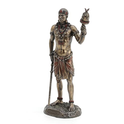 Estatua Orisha Elugua de Resina Acabado Bronce 22.5 cm miniatura 2
