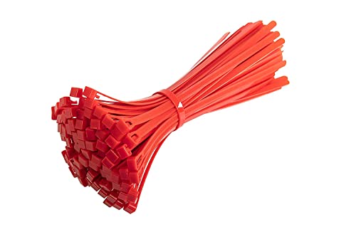 KafTon Releasable/Reusable Colour Cable Ties - 250mm x 7.6mm - Nylon Premium Strong Zip Ties, Red - Image 2