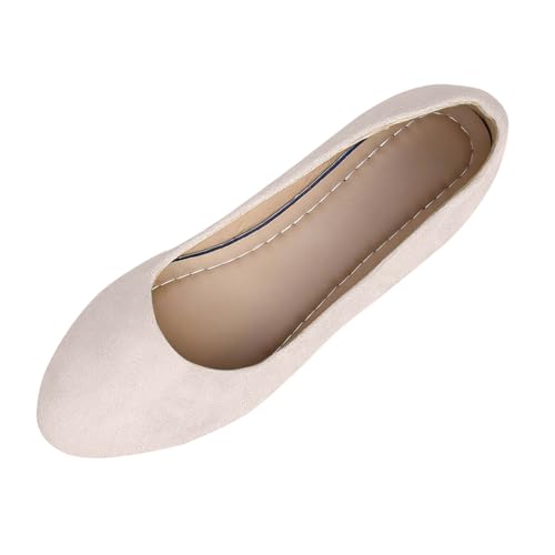 Image of Ladies Moccasins with Soft-Soled Solid Color Versatile Shallow Mouth Breathable for Casual Wear
