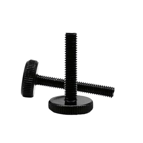 5/2個 M3 M4 M5 M6 M8 DIN653 GB835 ブラック ローレット フラットヘッド 手締めつまみねじ ボルト カーテンウォール ガラスロック 調整つまみねじ QAICHFKS(14mm,M8 (2pcs))