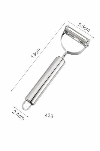 Image of Stainless Steel 2 in 1 Julienne Vegetable Peeler Multi-Functional Fruit Vegetable Shredder Slicer Double Planing Cutter Potato Cucumber Carrot Melon Grater [ 1-pcs ]