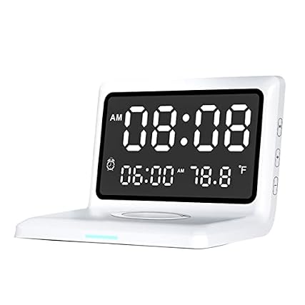 Fdit Alarm Clock, Large Dimmable Display Screen Digital Alarm Clock with Built in Chip for Smartphone and Bt Fdit Alarm Clock, Large Dimmable Display Screen Digital Alarm Clock with Built in Chip for featured
