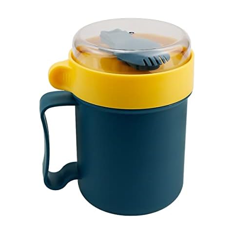 LNQ LUNIQI Microwaveable Breakfast Cup with Spoon Cover