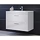 trendteam smart living - Devon - Waschbeckenunterschrank inkl. Keramik-Einsatzwaschbecken - Weiß/Weiß Hochglanz - Waschtisch hängend - (BxHxT) 81 x 59 x 47 cm - Waschbeckenschrank mit 2 Schubladen