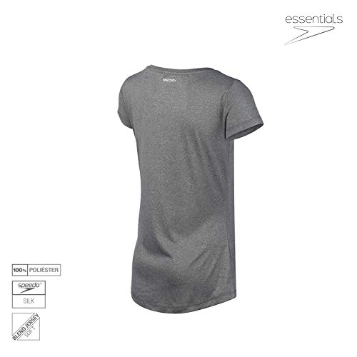 Speedo Blend Camiseta de Manga Curta, Mulheres, Cinza, M