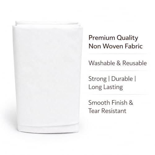 Image of Non Woven Fabric for Bag Making, Inner Lining & Home Utility | 90 GSM Extra Thick | 60 Inch Width | 5 Meter Length | Washable & Reusable | Fabric Material Only (White)
