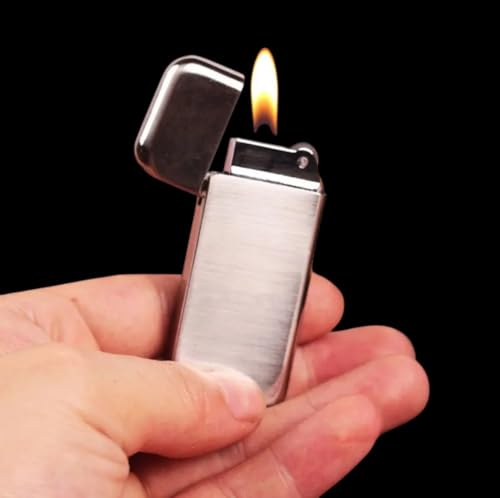 Encendedor NIVEK Slim Compact metal ultrafino negro miniatura 4
