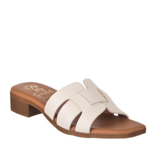 Oh! My Sandals 2026238 Zueco Piel TACÓN BAJO Mujer Hielo 38
