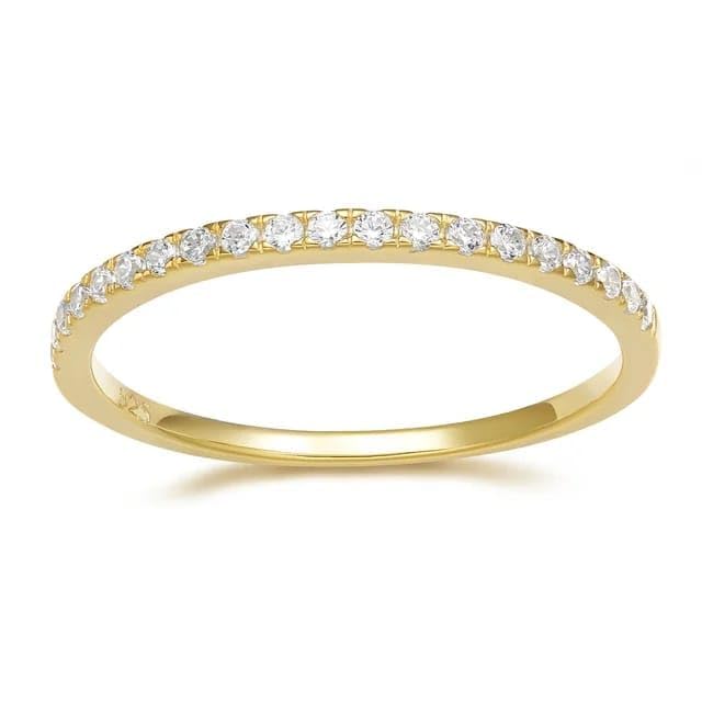 brd jewelry 925 Sterling Silver 18k Gold Eternity Band Ring, Gold Wedding Ring, Gifts for Women, Girls, Girlfriend, With Certificate of Authenticity, 6 Months Warranty* (10) (B0CQGN19C1) Amazon Price History, Amazon Price Tracker