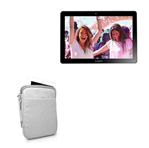 BoxWave Case Compatible with Lanix Ilium PAD RX10 - Quilted Carrying Bag, Soft Synthetic Leather Cover w/Diamond Design - Cool Grey