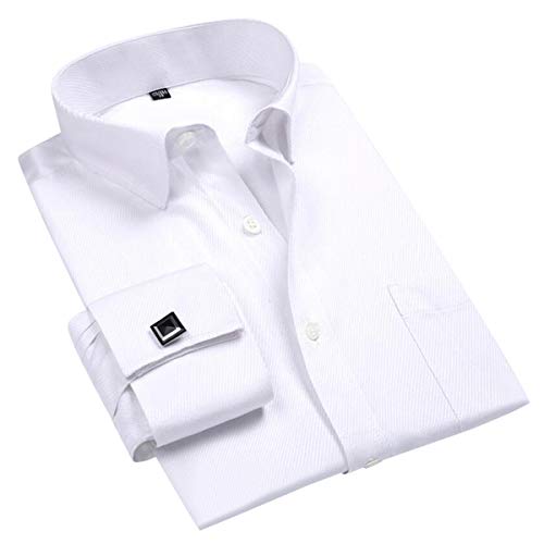 Cloudstyle Men's Dress Shirt Slim Fit Button Down Stripe Checked Shirt