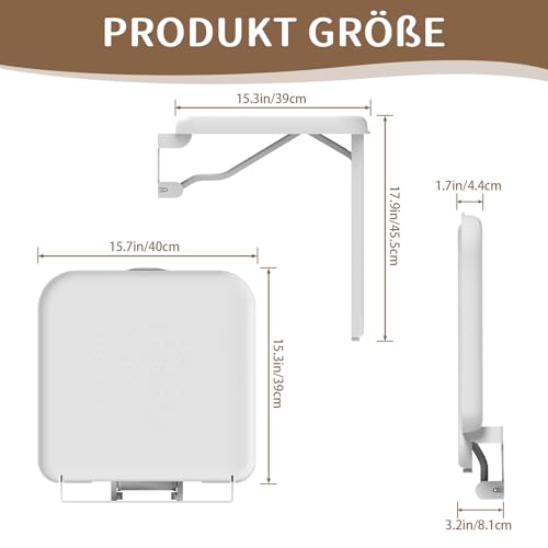 Heuffe Duschklappsitz mit Stützbein – bis 200 kg rutschfest & robust – Bild 4