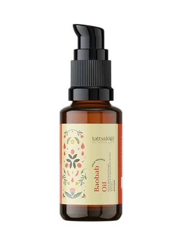 Tattvalogy African Baobab Oil | Cold Pressed Oil | For Face & Body | To Nourish & Heal Damaged Skin, Eliminate Under-Eye Bags, Fight Inflammatory Skin Conditions, Boost Collagen Production (15ml)