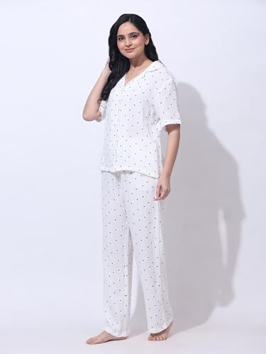 Image of B STORIES Women's Cotton Pyjama Set | Comfort and Relexed Nightsuit for Ladies