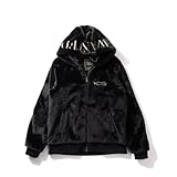 [カールカナイ] 静電気防止 ゴールデンファー ジップ パーカー メンズ ヒップホップ ストリート系 カジュアル ウェア 服 秋 冬 253K1601 ブラック 3L