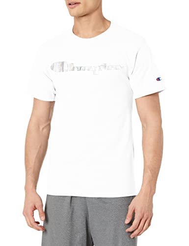 T-shirt Champion blanc pour homme avec inscription graphique en taille S