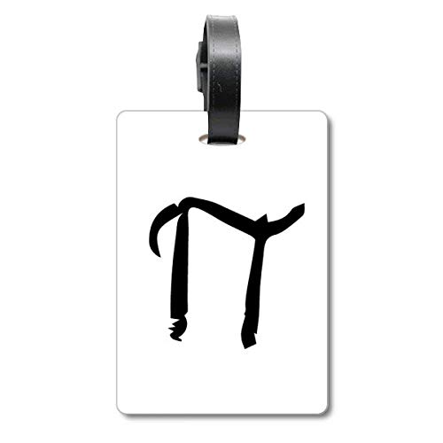 Étiquette de valise motif alphabet grec noir chic et résistante