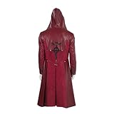 Yirugu Edward Elric Trench Coat Red Long Leather Jacket for Men(2XL)