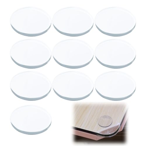 Ventouses pour plaques de Verre Lot de 10 Coussins Non-Adhésifs Transparent Ronds en Silicone Séparateurs pour Plateau en Verre Butoirs de Poignée de Porte en...
