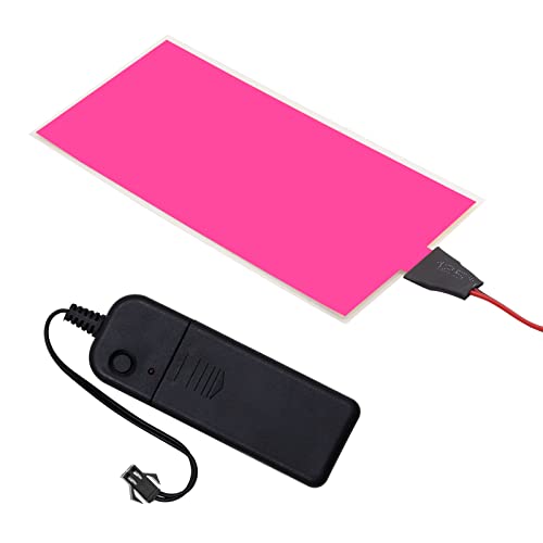 Image of EL Panel Electroluminescent Light Sheet Light Decorations Neon Sheet 12 cm x 5 cm (4.8 inch x 2.0 inch) ON /Slow Flash /Fast Flash,1Pack (1, Pink, 12cm*5cm)
