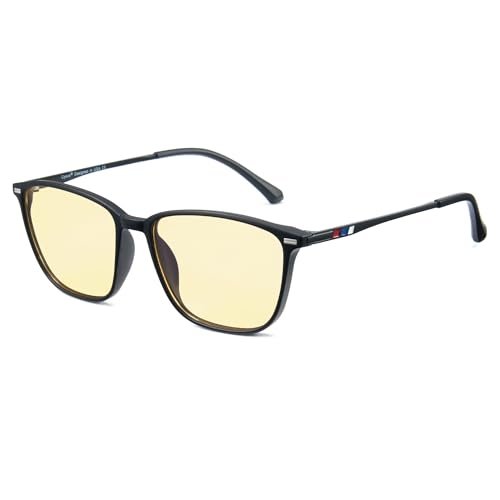 Image of Cyxus Yellow Tinted Gaming Glasses, Headset Friendly TR90 Computer Eyewear, Anti Eye Strain Screen Glare Filter Spectacles for PC Gaming, Streaming, Console Players 8208Y02