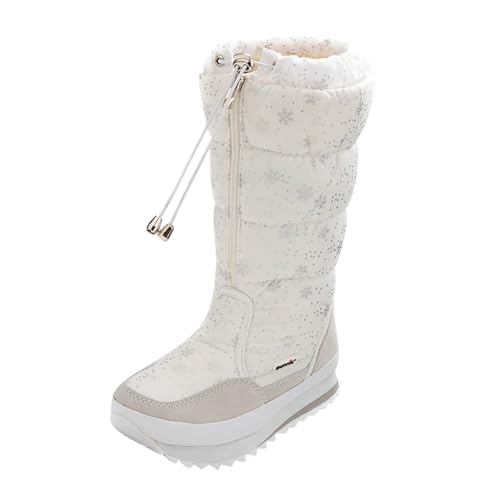 Bottes mi-mollet hiver femme à lacets et semelle épaisse crantée style décontracté