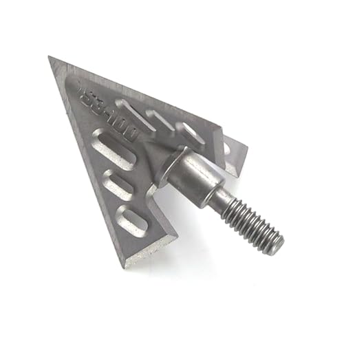 MOYJ 6 pcs/Box Broadhead Fixed Blade Arrow Tips Archery Crossbow and Compound Bow Outdoor Screw-in Hunting Tips Different 100/125 Grain Arrowhead ?only Broadhead ? (s3-100)