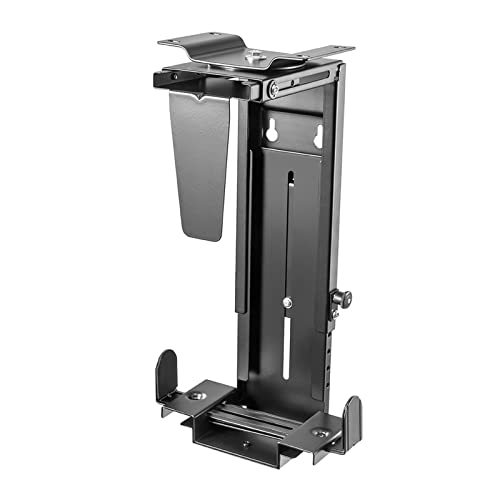 SOTECH PC-Halter II mit 360-Grad-Drehung (Höhenverstellung 300–533 mm, Breitenverstellung 88–203 mm, mit Diebstahlsicherung, Tragfähigkeit bis 10 kg, schwarz) Unterbau/Wandmontage Computer Halter