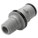 1/8inch NPT Grey PP Valved Coupling Insert - .64inchDia. X 1.27inchL