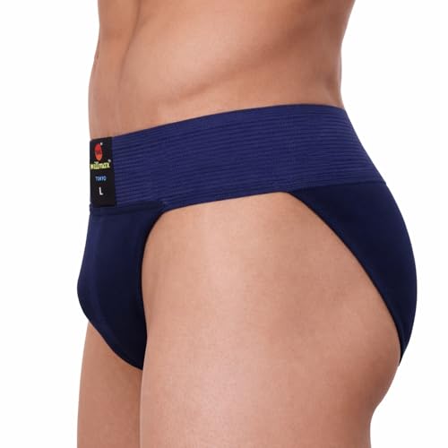 Image of NINQ Men's Athletic Supporter Underwear with Elastic Waistband, Breathable Fabric Gym Support Brief, Comfortable Innerwear for Sports, Workout, Running & Training