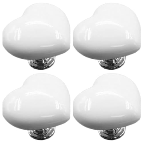 4PCS White Love Heart Shaped Toilet Tank Button, Colorful Love Toilet Button, Toilet Push Button Flush Replacement, Toilet Replacement Parts，Portable Accessory Handle Toilet Press Tool Bath Fixtures