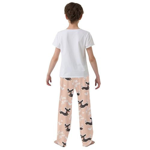 Boys' Pants Cute Dachshund Dog Long Bottoms Jogger Pants Elastic Waist Trousers with Pockets S-XL3